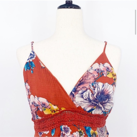 Band of Gypsies Boho Desert Rose Floral Mini Dress, Size medium - Picture 6 of 11